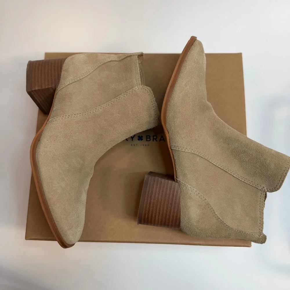 Lucky Brand Lilye suede bootie- size 7-  great condition - original box